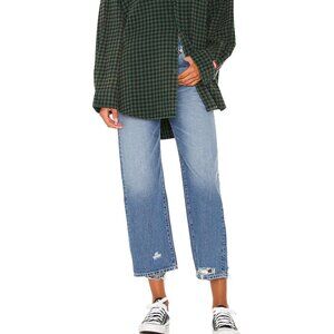 NWT$225 Denimist Pierce High-Rise Distressed Straight-Leg Cropped Jeans Sz 28